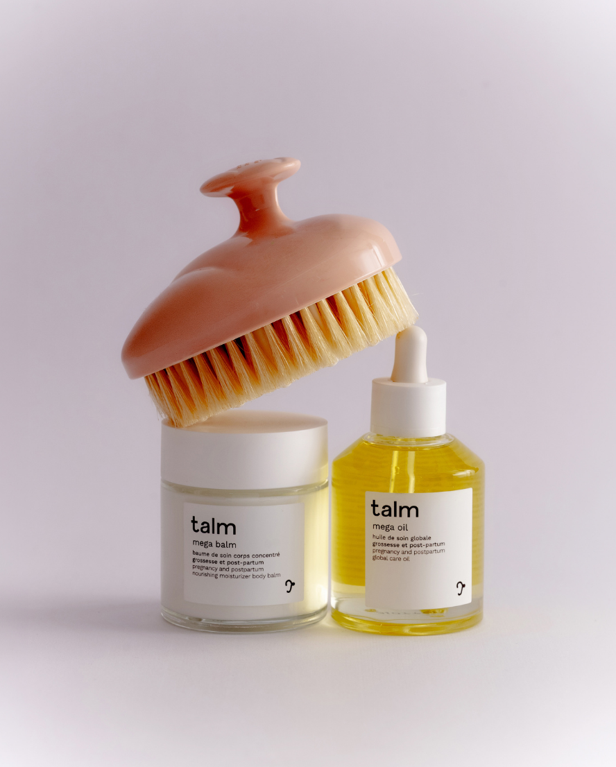 La brosse corps drainante + Mega oil + Mega balm
